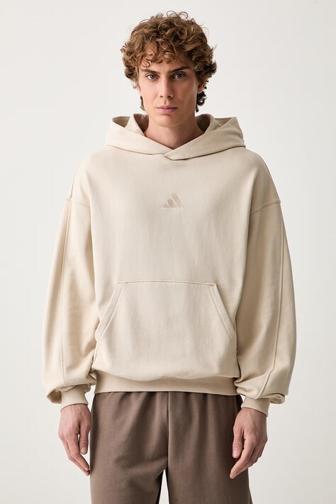adidas bluza z kapturem męska bawełniana beżowa KW2314