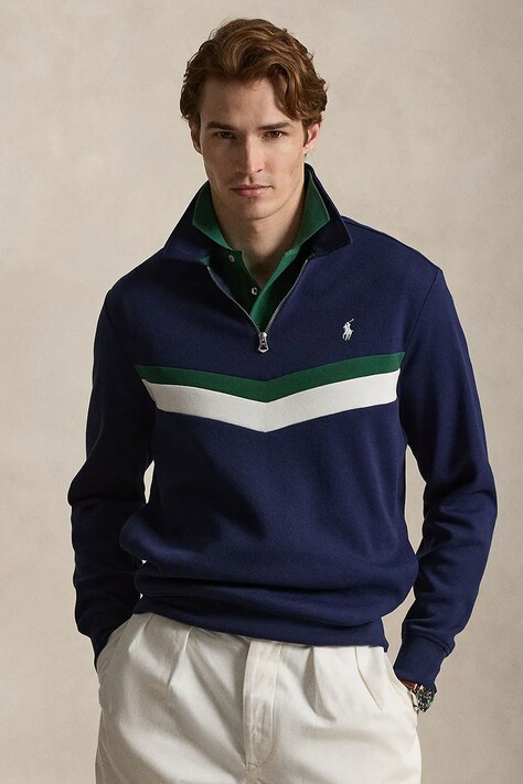 Polo Ralph Lauren bluza męska z bawełną granatowa 710B20262