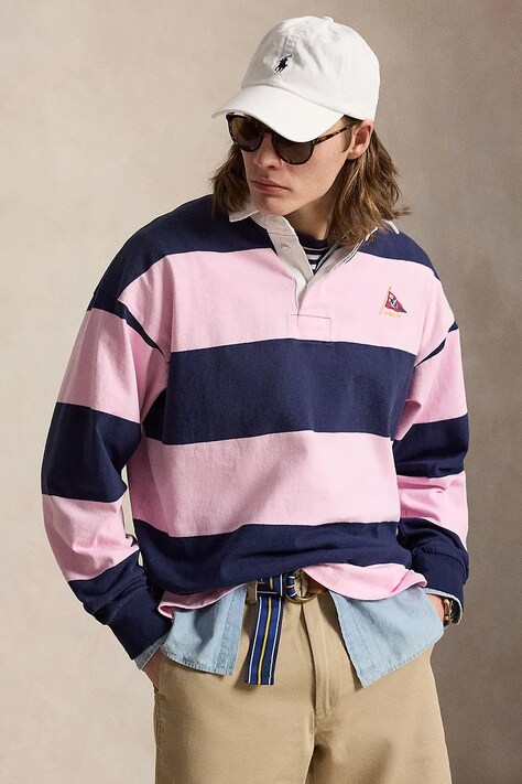 Polo Ralph Lauren bluza męska bawełniana różowa 710B19139