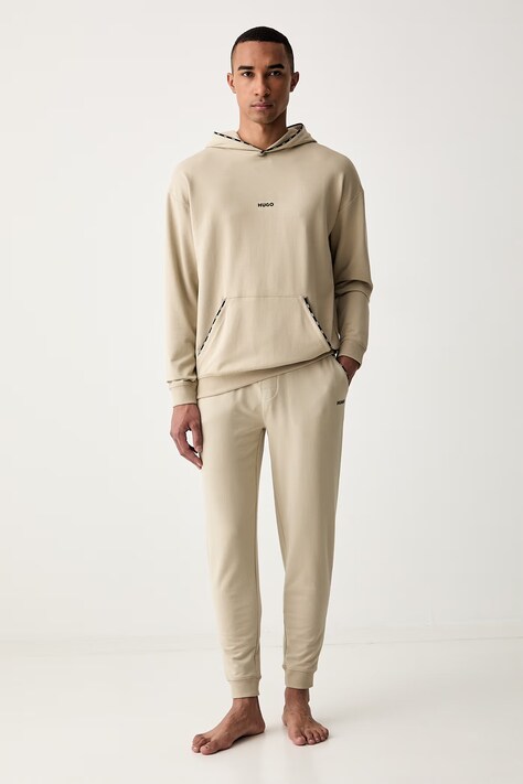 HUGO кофта з капюшоном чоловіча з бавовною NOAH HOODIE — AW26-BLMZYW, бежевий — фото 2