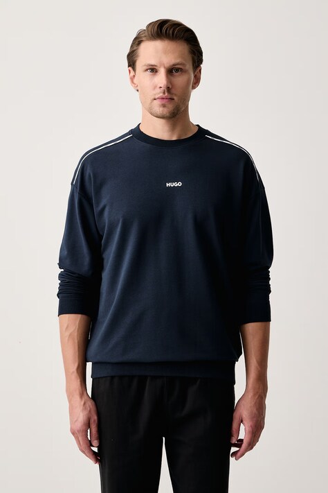 HUGO Bluza lounge męska z bawełną NOAH SWEATSHIRT granatowa 50566160