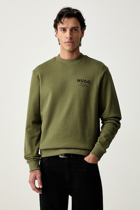 HUGO Blue felpa da uomo in cotone Nespon verde 50572772