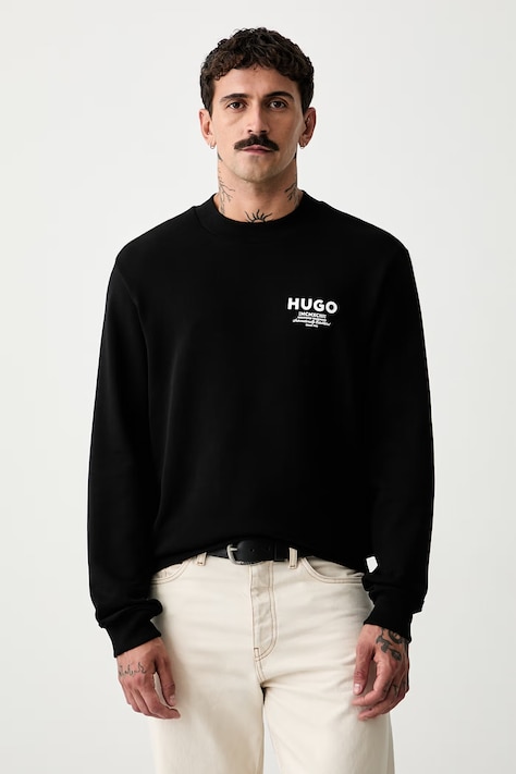 HUGO Blue μπλούζα ανδρική βαμβακερή Nespon μαύρη 50572772