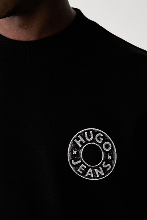 HUGO Blue кофта чоловіча бавовняна Nedos — AW26-BLMZZ0, чорний — фото 5