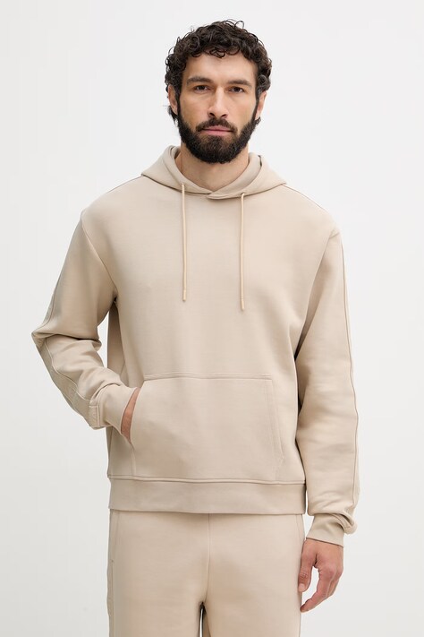 Guess bluza z kapturem męska z bawełną THOR beżowa Z6YQ17 K4963