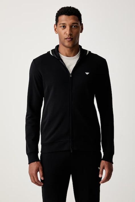 Emporio Armani Underwear loungwear mikina pánská s bavlnou černá EM000653.AF25024