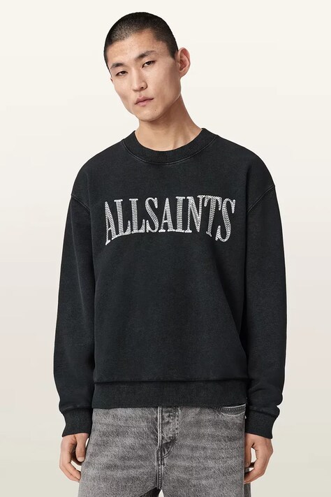 AllSaints bluza męska bawełniana DASH czarna M030NE