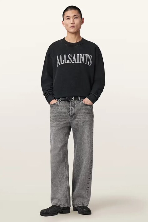 AllSaints кофта чоловіча бавовняна DASH — AW26-BLMZZT, чорний — фото 3