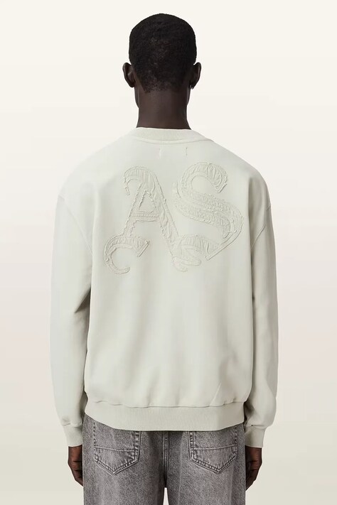 AllSaints кофта оверсайз чоловіча бавовняна INSIGNIA — AW26-BLMZZU, зелений — фото 2