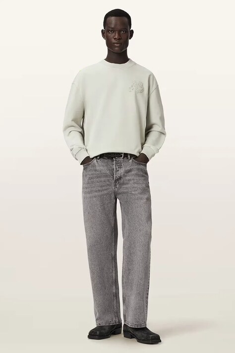 AllSaints кофта оверсайз чоловіча бавовняна INSIGNIA — AW26-BLMZZU, зелений — фото 3