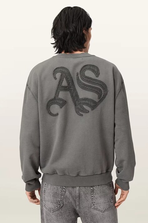 AllSaints Кофта оверсайз чоловіча бавовняна INSIGNIA — AW26-BLMZZU, сірий — фото 2