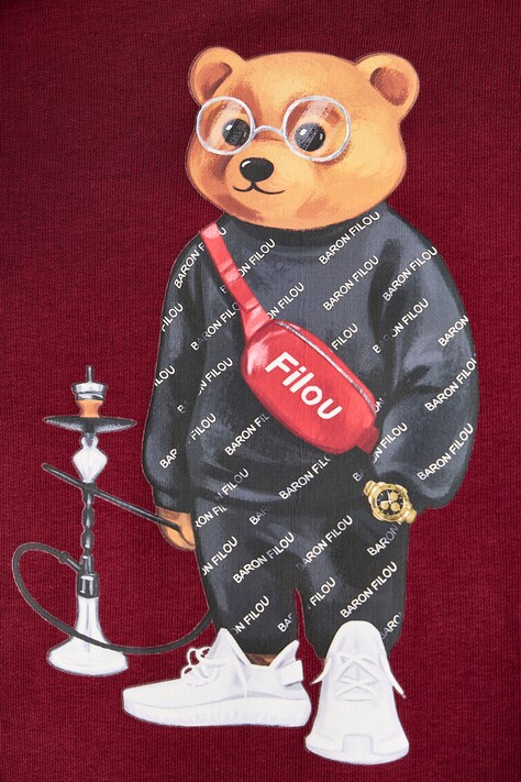 Baron Filou кофта з капюшоном з бавовною — AW26-BLUZYN, бордо — фото 10
