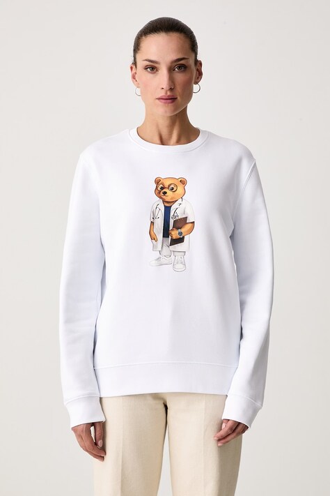 Baron Filou кофта з капюшоном бавовняна — AW26-BLUZYO, білий — фото 3