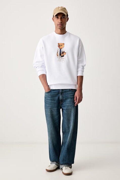 Baron Filou кофта з капюшоном бавовняна — AW26-BLUZYO, білий — фото 4