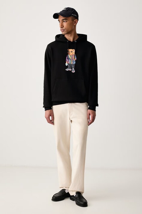 Baron Filou кофта з капюшоном бавовняна — AW26-BLUZYS, чорний — фото 4