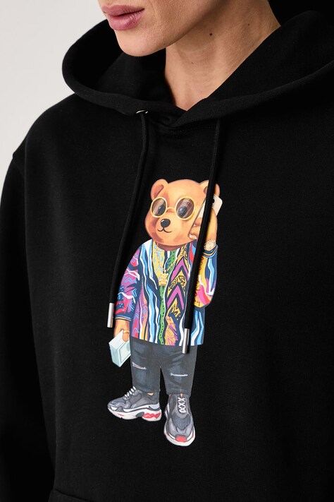 Baron Filou кофта з капюшоном бавовняна — AW26-BLUZYS, чорний — фото 8
