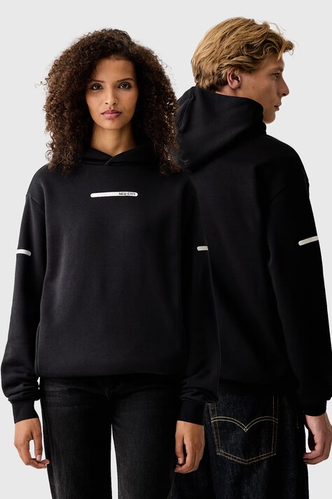 New Era Bluza z kapturem z bawełną czarna 60897377