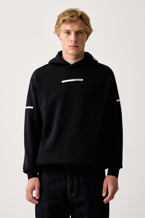 New Era Bluza z kapturem z bawełną czarna 60897377
