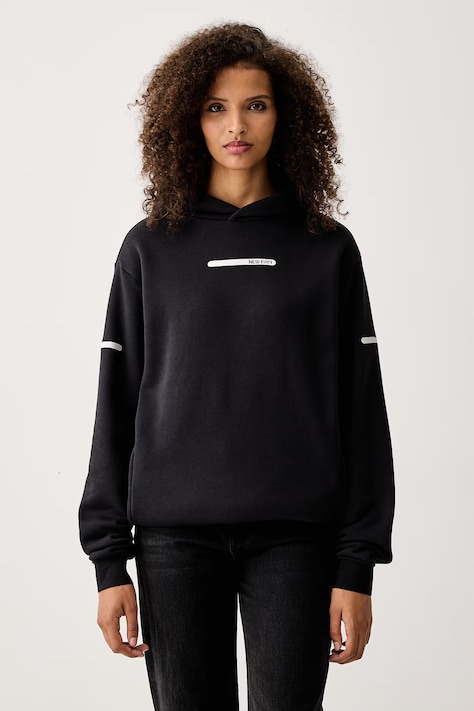 New Era Μπλούζα με κουκούλα με βαμβάκι μαύρη 60897377