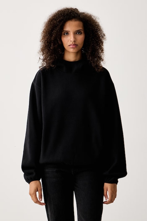 Rains Μπλούζα fleece Fleece Hoodie μαύρη 19010