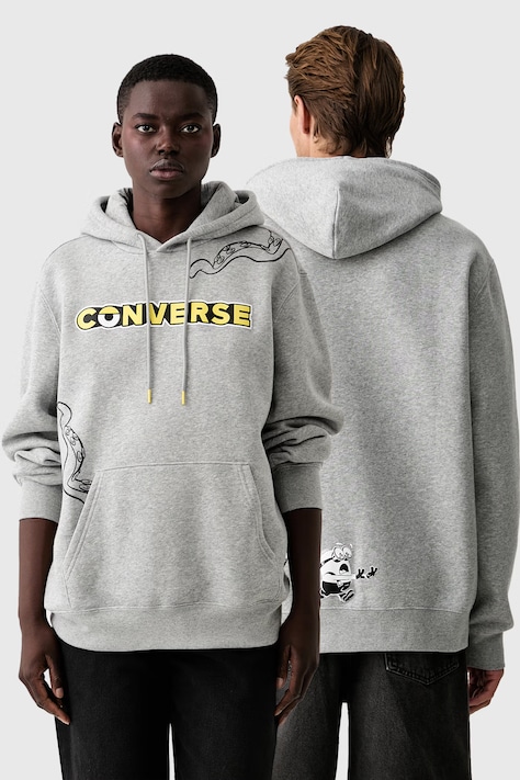 Converse bluza z kapturem z bawełną x Minions & Monsters szara CVM6H227