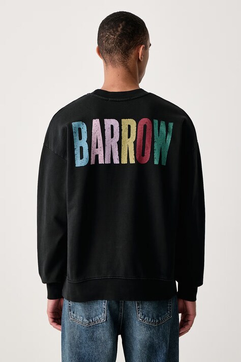 Barrow Bluza bawełniana czarna F6BWUASW024