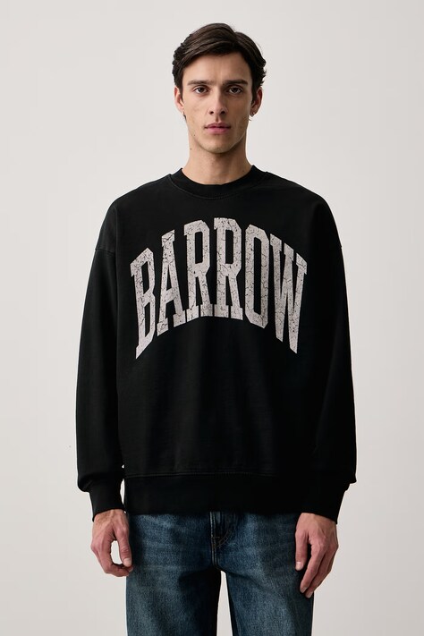 Barrow Bluza bawełniana czarna F6BWUASW009