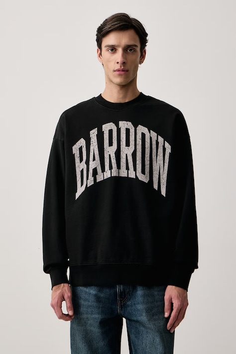 Barrow Bluza bawełniana czarna F6BWUASW009