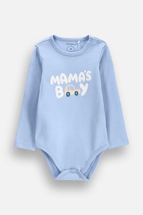 Coccodrillo Body dziecięce bawełniane niebieskie MAMA BOY NEWBORN