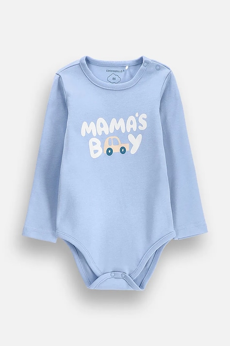 Coccodrillo Body dziecięce bawełniane niebieskie MAMA BOY NEWBORN