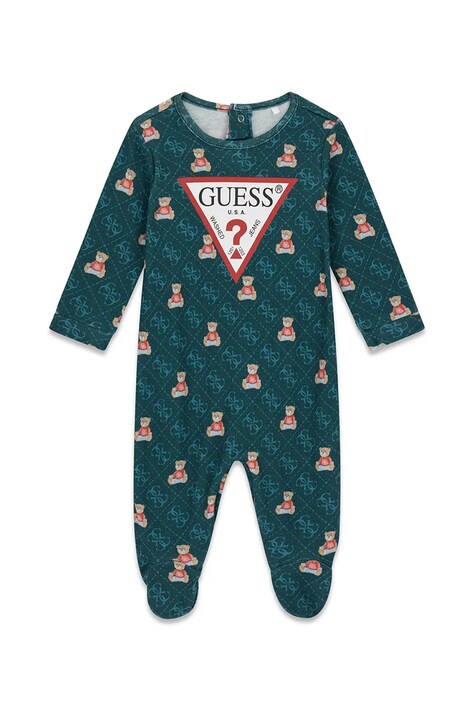 Guess Śpiochy niemowlęce bawełniane turkusowe P6BG01 K5978
