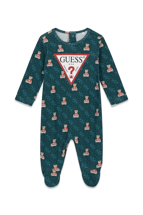 Guess Śpiochy niemowlęce bawełniane turkusowe P6BG01 K5978