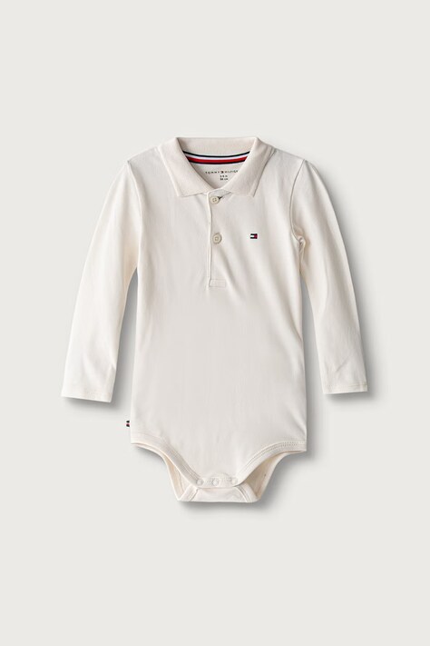 Tommy Hilfiger body dojčenské bavlnené s elastanom béžové KN0KN02075
