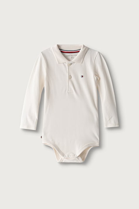 Tommy Hilfiger body pentru bebeluși din bumbac cu elastan bej KN0KN02075