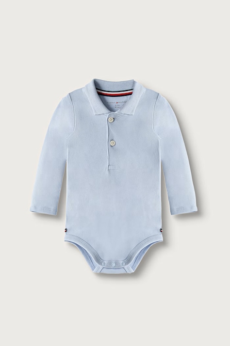 Tommy Hilfiger Body niemowlęce bawełniane z elastanem niebieskie KN0KN02075