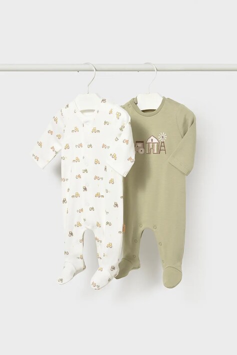 Mayoral Newborn kombinezon za bebe 2-pack zeleni 2767