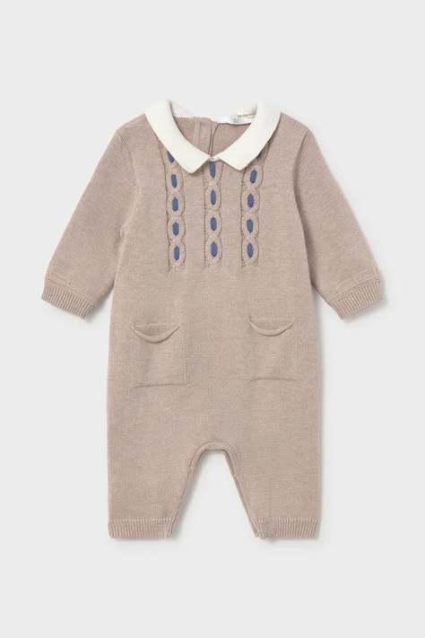Mayoral Newborn чоловічок для немовлят з бавовною бежевий 2601