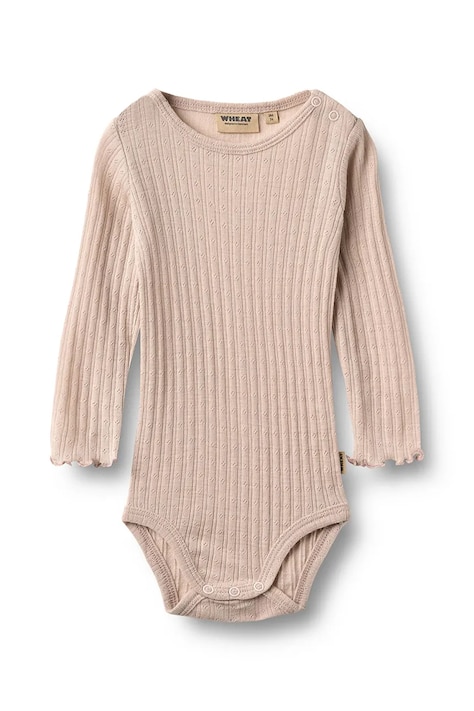 Wheat Body dojčenské z meríno vlny ružové 9145-782 RWS
