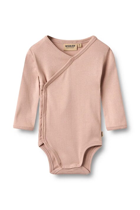 Wheat Body niemowlęce bawełniane z elastanem różowe 9135-006-GOTS