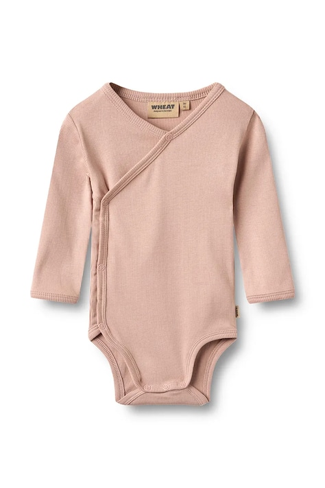 Wheat Body niemowlęce bawełniane z elastanem różowe 9135-006-GOTS