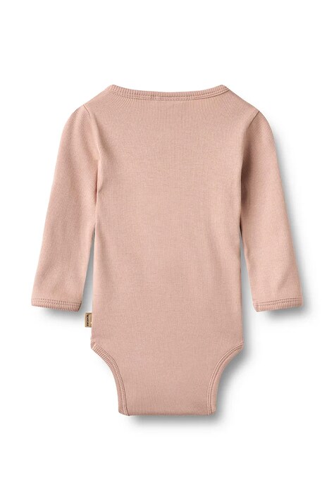 Wheat Body niemowlęce bawełniane z elastanem różowe 9135-006-GOTS