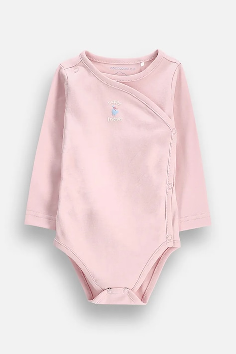 Coccodrillo Body kojenecké bavlněné růžové FAIR FROST GIRL NEWBORN
