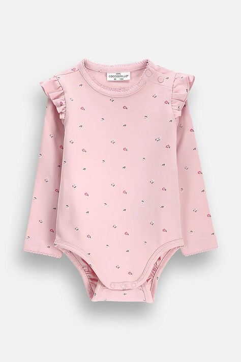 Coccodrillo Body niemowlęce bawełniane różowe FAIR FROST GIRL NEWBORN