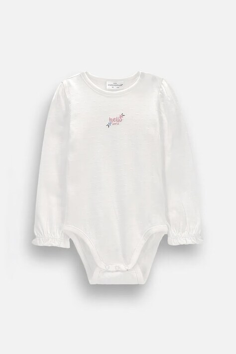 Coccodrillo Body pentru bebeluși din bumbac bej FAIR FROST GIRL NEWBORN