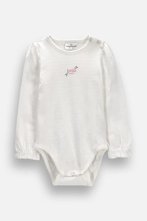 Coccodrillo Body kojenecké bavlněné béžové FAIR FROST GIRL NEWBORN