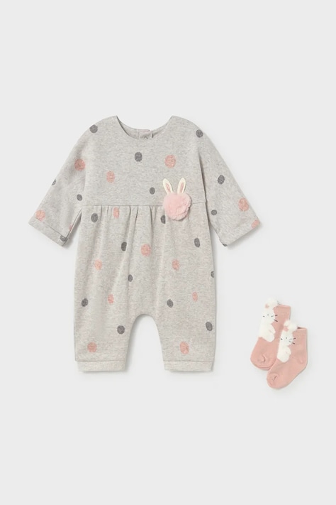Mayoral Newborn бебешки гащеризон за бебе с памук бежов 2755