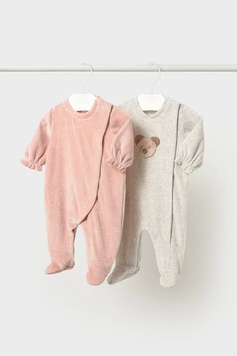 Mayoral Newborn φορμάκι ύπνου βρεφικό με βαμβάκι 2-pack ροζ 2753