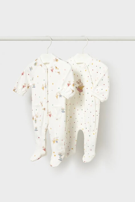 Mayoral Newborn повзунки для немовлят бавовняні 2 шт. білі 2751