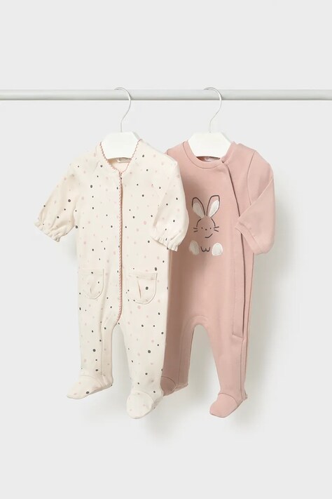 Mayoral Newborn Śpiochy niemowlęce bawełniane 2-pack różowe 2751