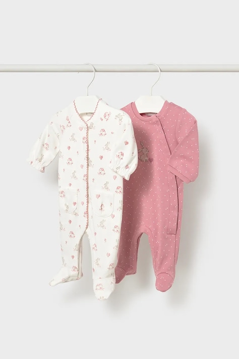 Mayoral Newborn Śpiochy niemowlęce bawełniane 2-pack różowe 2751